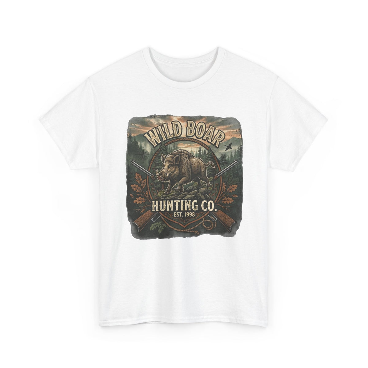 T-shirt Wild Boar Hunting Co. | Tee-shirt vintage à motif chasse en plein air