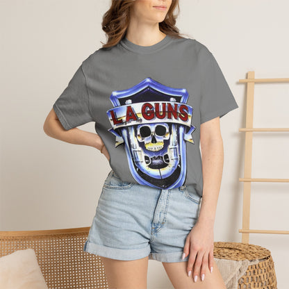 L.A Guns Skull Shield T-shirt | Hard Rock Band Logo Tee