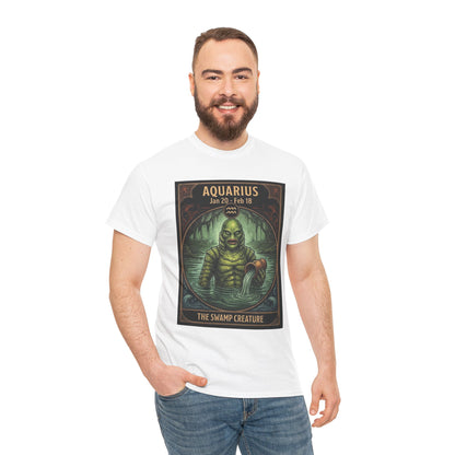 Aquarius The Swamp Creature T-Shirt | Halloween Zodiac Monster Poster