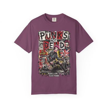 Camiseta gráfica Punks Not Dead | Camiseta de rebelión punk rock