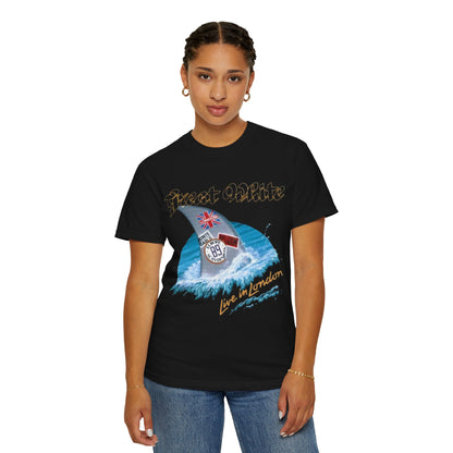 Great White Live in London Shark Surf Wave T-shirt | Live in London 1989 Vintage Tour Tee
