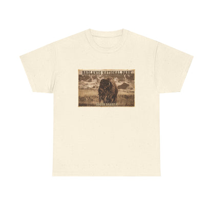 Badlands National Park Bison Tee | South Dakota Vintage Poster Shirt