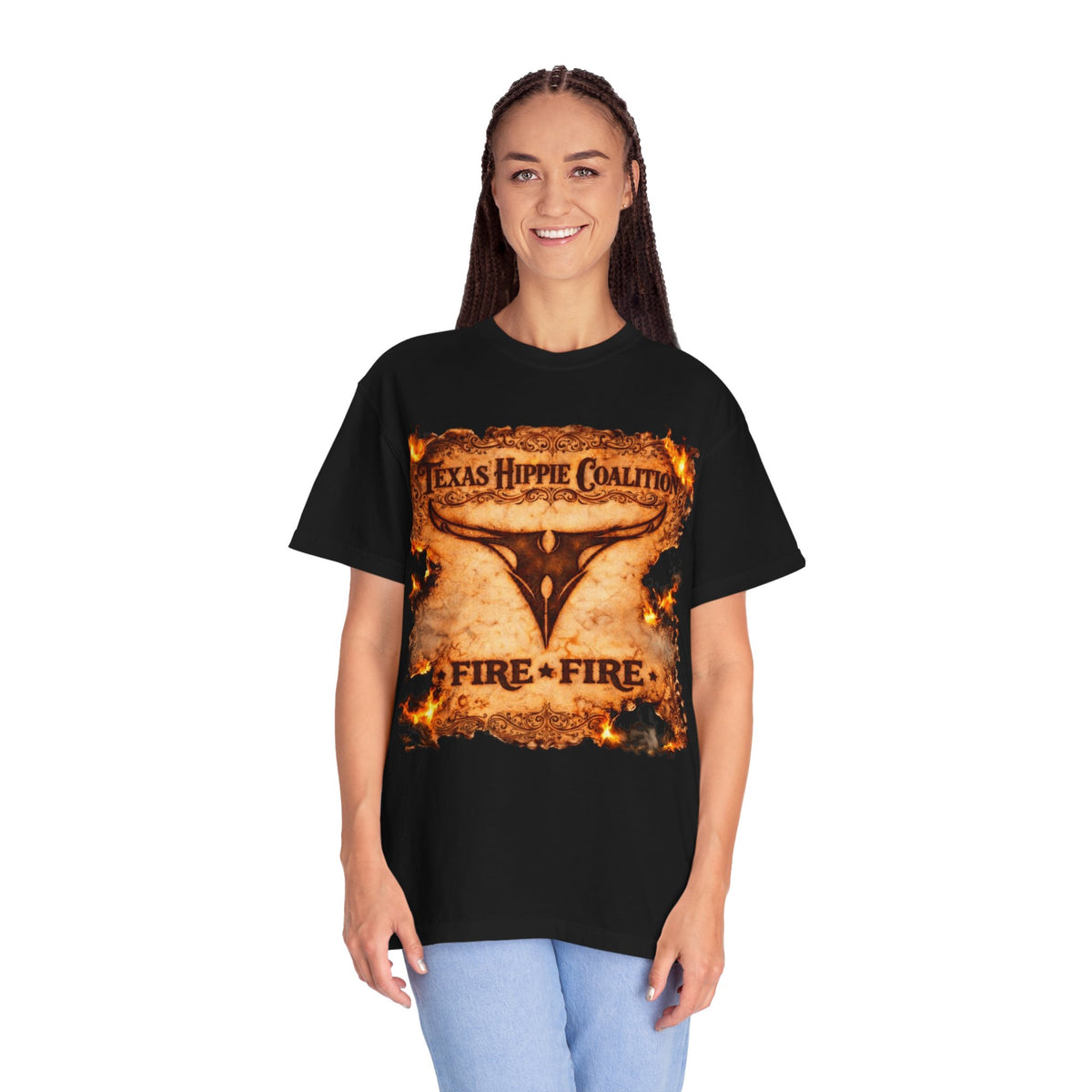Texas Hippie Coalition Fire + Fire T-Shirt / Southern Stoner Metal Band Tee