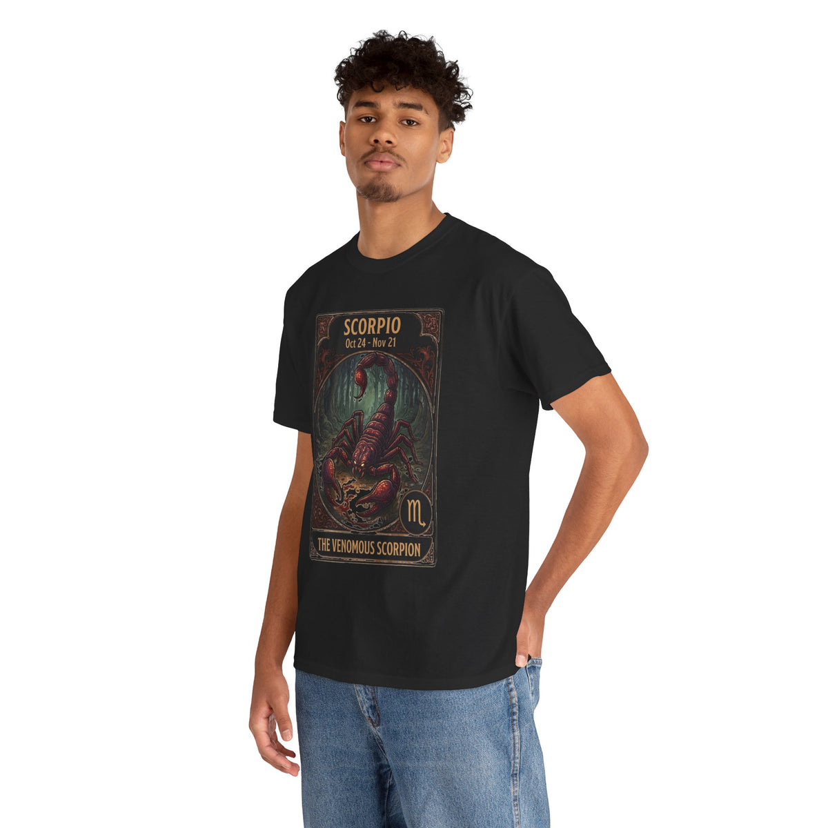T-shirt Scorpion venimeux | Tee-shirt astrologique du signe du zodiaque pour Halloween