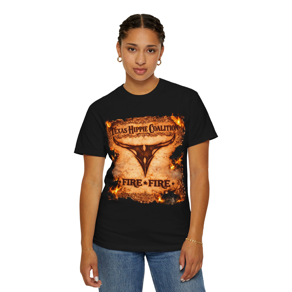 Texas Hippie Coalition Fire + Fire T-Shirt / Southern Stoner Metal Band Tee