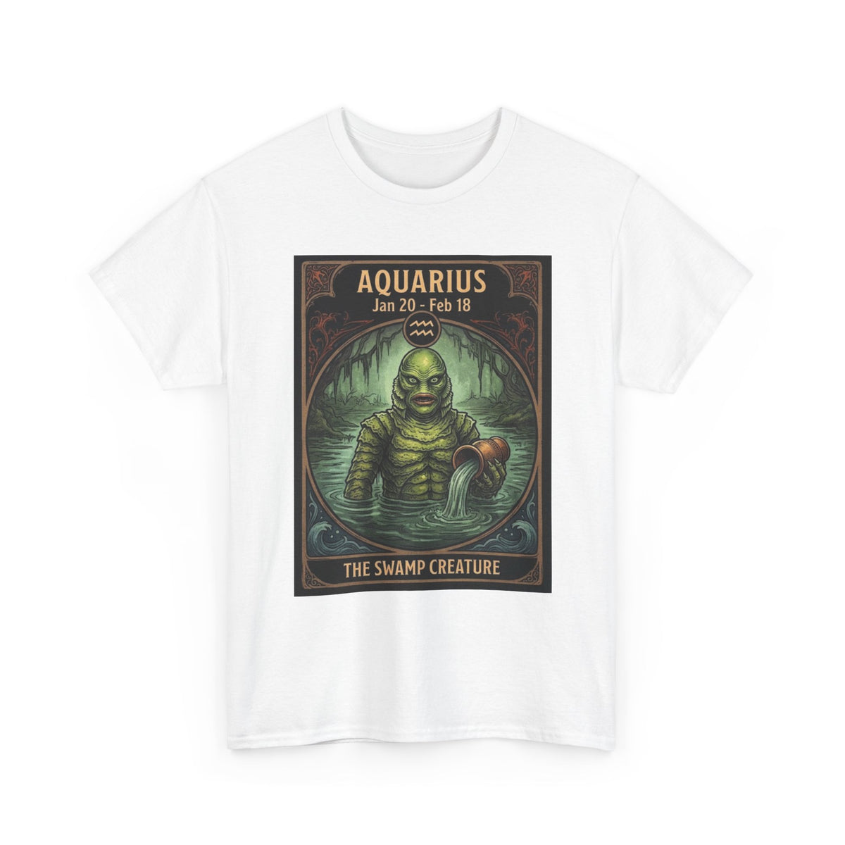 Aquarius The Swamp Creature T-Shirt | Halloween Zodiac Monster Poster