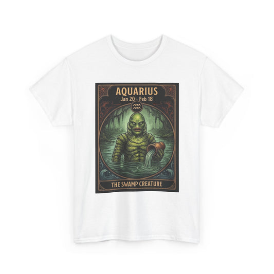 Aquarius The Swamp Creature T-Shirt | Halloween Zodiac Monster Poster