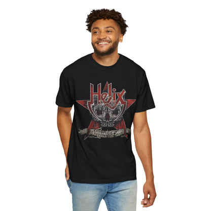 Helix Vagabond Bones Skull Star graphic T-shirt | Vintage Hard Rock Band tee