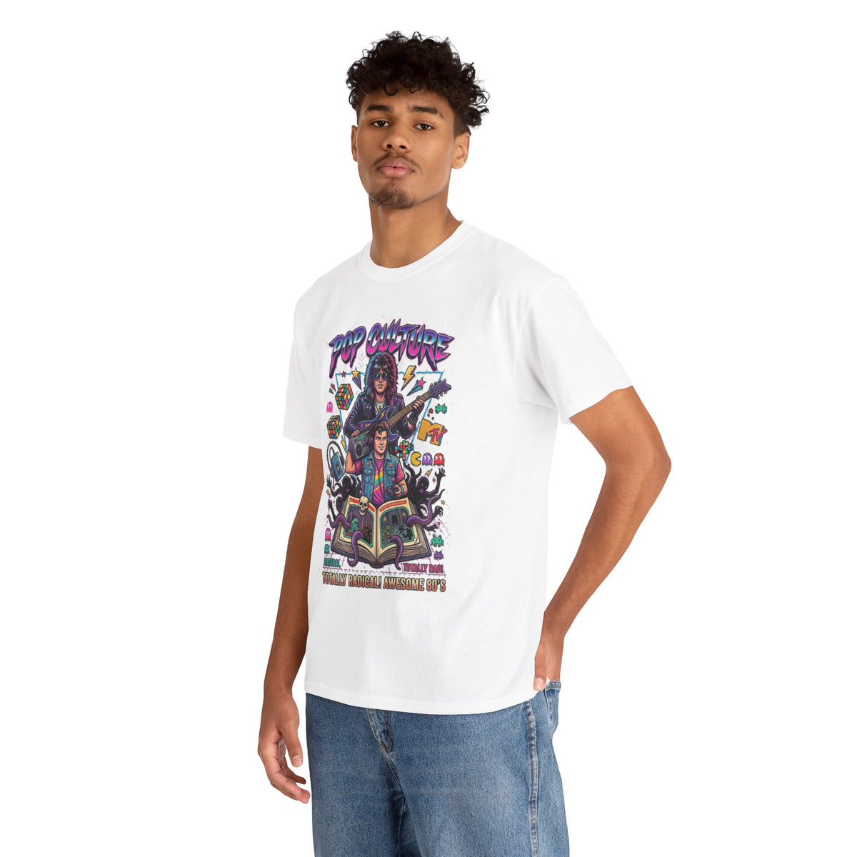 Camiseta con ilustración de banda de rock retro de los 80 | Gráfico de fantasía con guitarra vintage