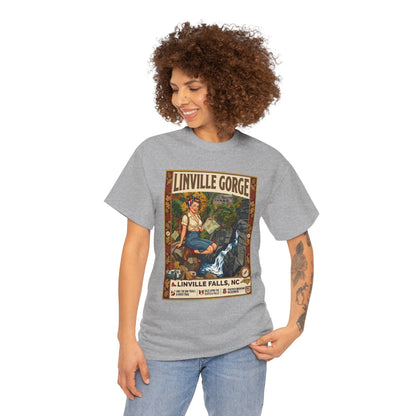 T-shirt avec illustration des chutes de Linville | T-shirt nature avec cascade des gorges de Linville