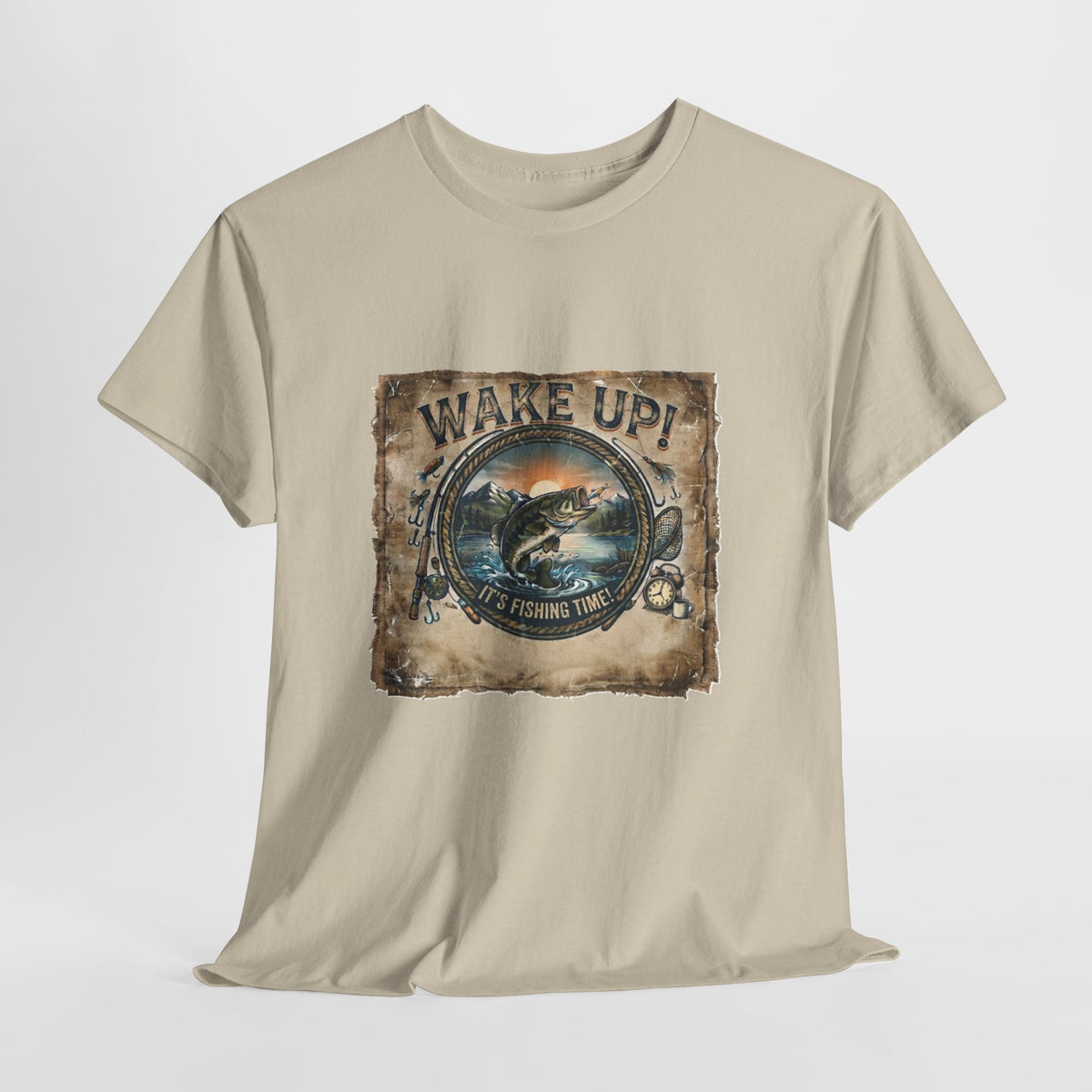 Wake Up Fishing Tee | Bass Fish Vintage Outdoors Shirt