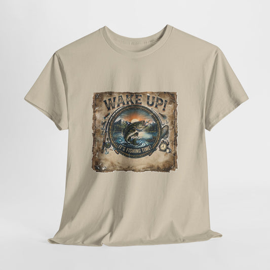 Wake Up Fishing Tee | Bass Fish Vintage Outdoors Shirt