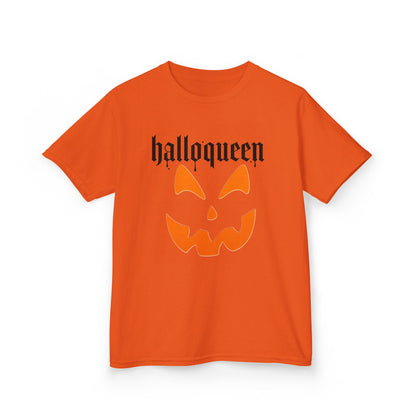 Camiseta infantil Halloqueen con cara de calabaza | Camiseta de Halloween de Jack-o'-lantern