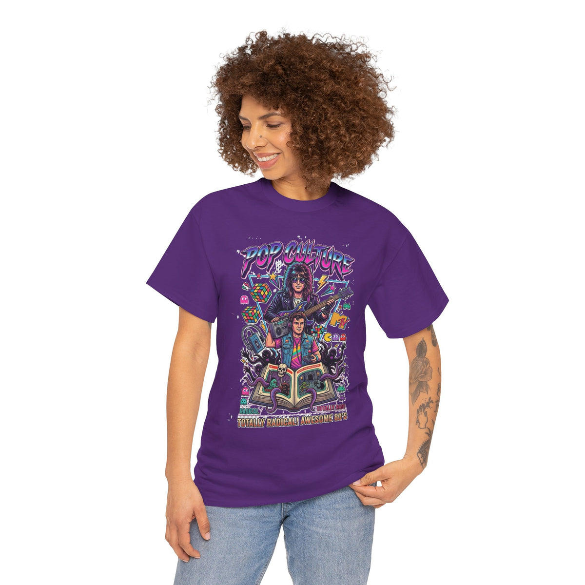 Camiseta con ilustración de banda de rock retro de los 80 | Gráfico de fantasía con guitarra vintage