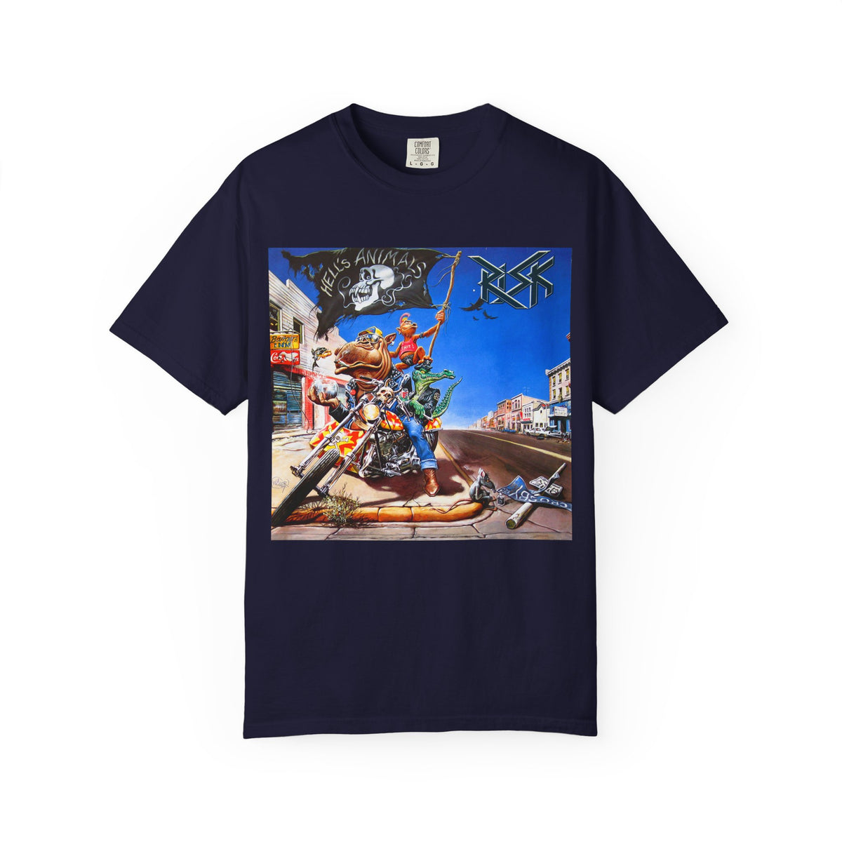 RISK Hell's Animals Album Cover T-Shirt | German Thrash Metal Band Art