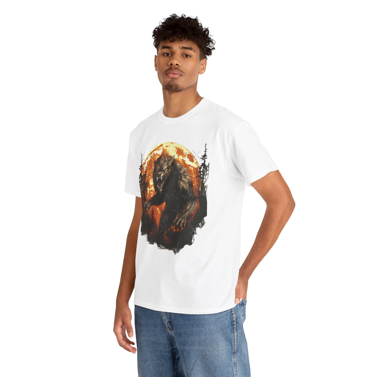 Howling Werewolf T-Shirt | Full Moon Horror Forest Tee