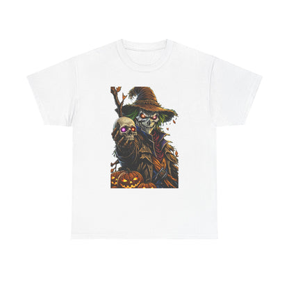 Scarecrow Skull Pumpkin illustration T-Shirt | Halloween Horror Tee