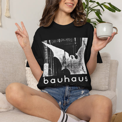 Camiseta gráfica del murciélago de Bauhaus | Camiseta con arte de banda gótica