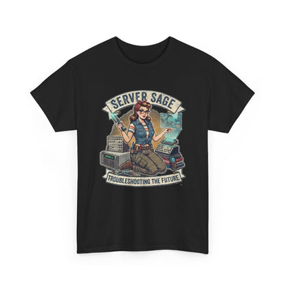 Server Sage Troubleshooting the Future T-Shirt | IT Technician Retro Tech Shirt