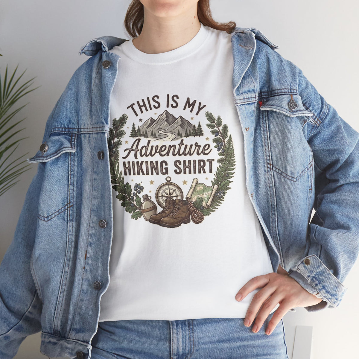 This Is My Adventure Hiking Shirt Tee | Mountain Compass Nature Design