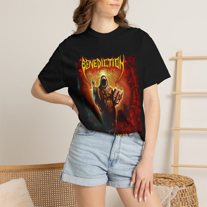 Illustration pour pochette d'album du groupe Benediction Scriptures | T-shirt au design death metal