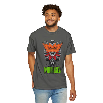 Camiseta de Thrash Metal de Mordred con máscara de zorro | Ilustración de banda de Thrash Metal de embaucador mítico