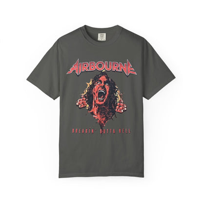 T-shirt Airbourne Breakin' Outta Hell Screaming Face | T-shirt graphique de groupe de rock