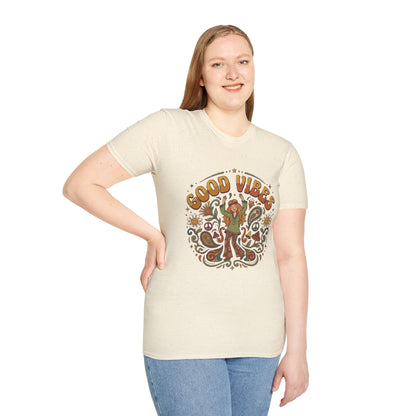 Good Vibes Hippie Flower Power T-Shirt | Retro 70s Peace Design