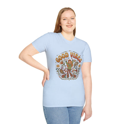 Good Vibes Hippie Flower Power T-Shirt | Retro 70s Peace Design