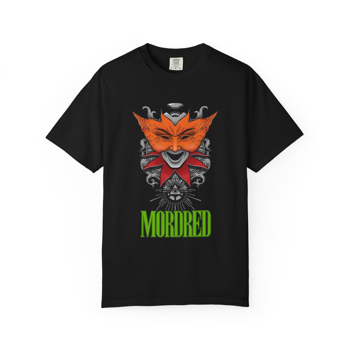 Camiseta de Thrash Metal de Mordred con máscara de zorro | Ilustración de banda de Thrash Metal de embaucador mítico