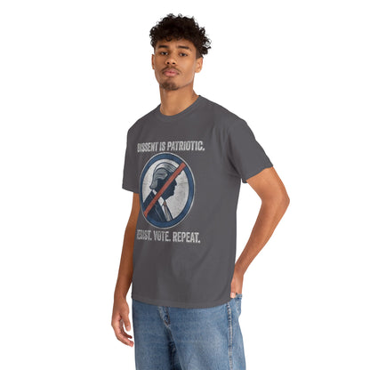 T-shirt « La dissidence est patriotique, résistez, votez, recommencez » | Haut pour manifestation politique
