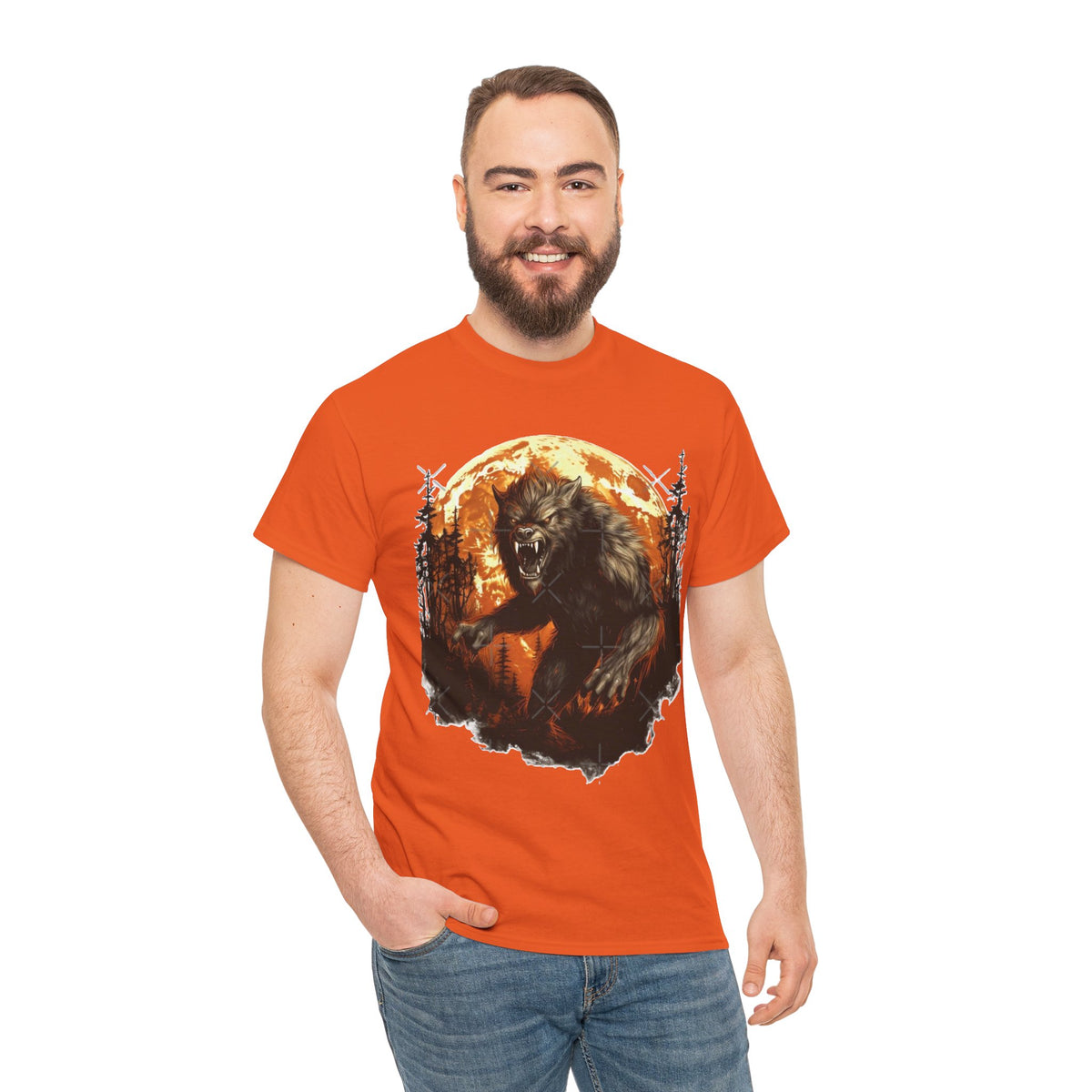 Howling Werewolf T-Shirt | Full Moon Horror Forest Tee