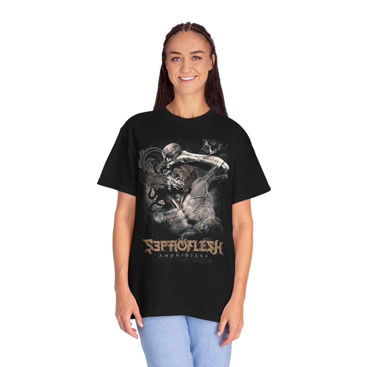 Camiseta con diseño Amphibians de Septic Flesh | Camiseta gráfica de banda de metal griega