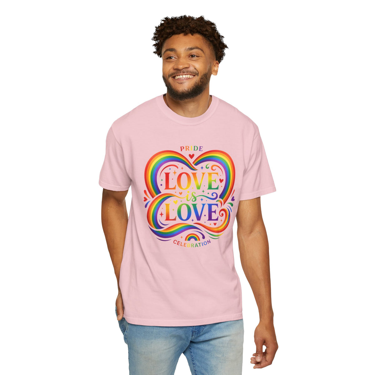 T-shirt Cœur Pride Love is Love | Célébration arc-en-ciel