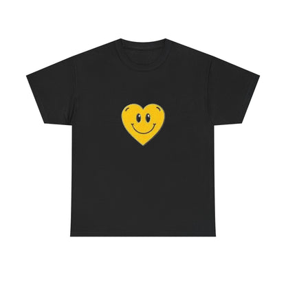 Yellow Smiley Heart Tee | Cute Happy Face Shirt, Retro Emojis