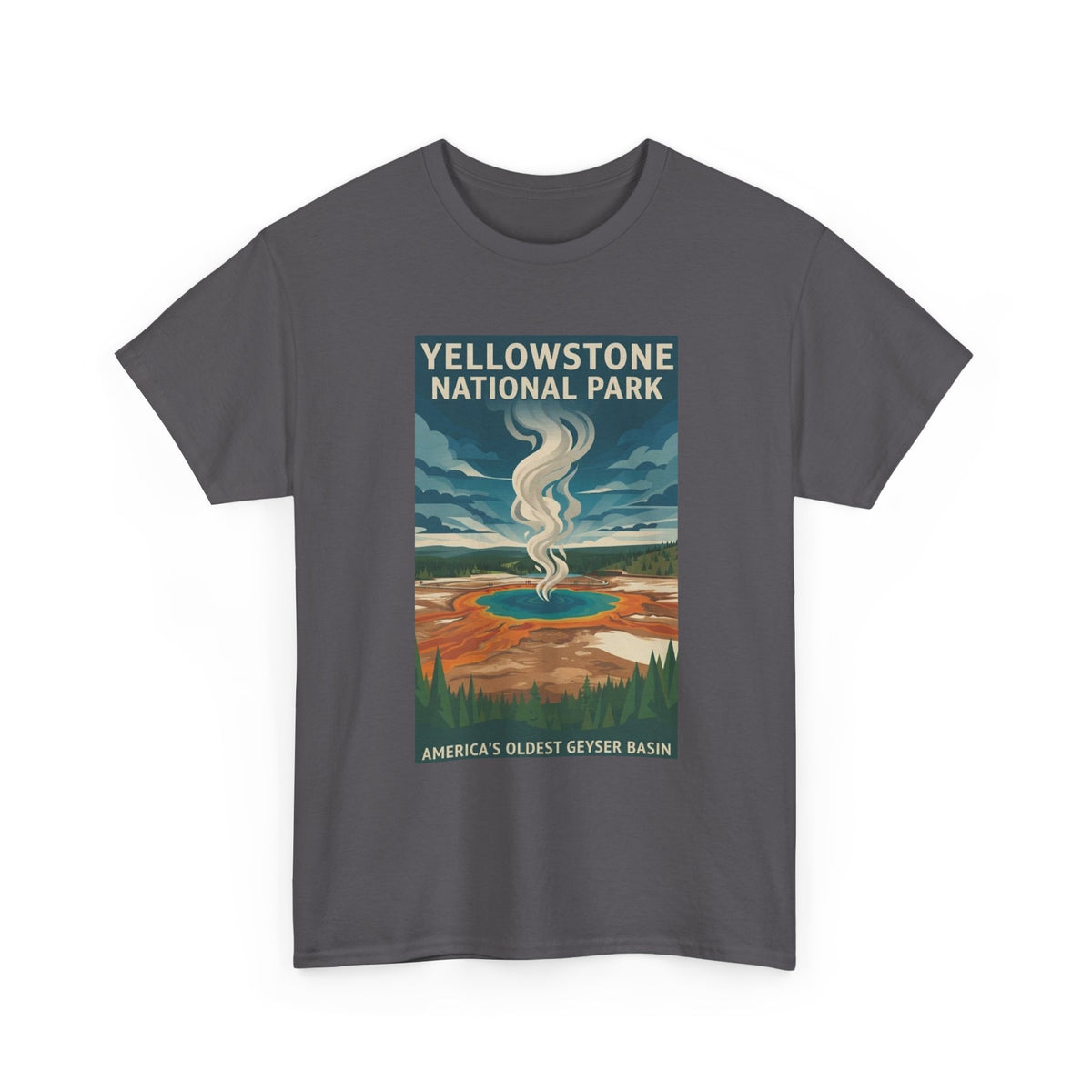 Camiseta con póster de géiser del Parque Nacional de Yellowstone | Camiseta de viaje a parques nacionales