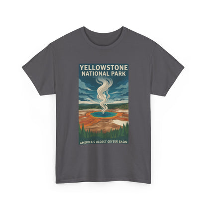 Camiseta con póster de géiser del Parque Nacional de Yellowstone | Camiseta de viaje a parques nacionales