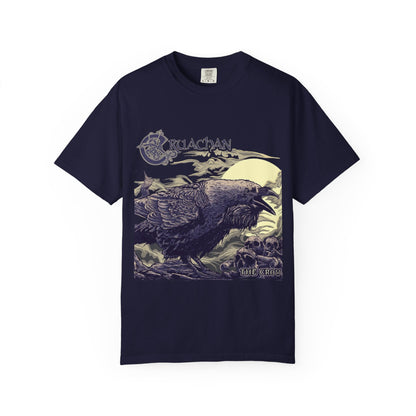 T-shirt avec illustration du corbeau de Cruachan | Folk Metal, illustration de corbeau celte, scène de ciel nocturne