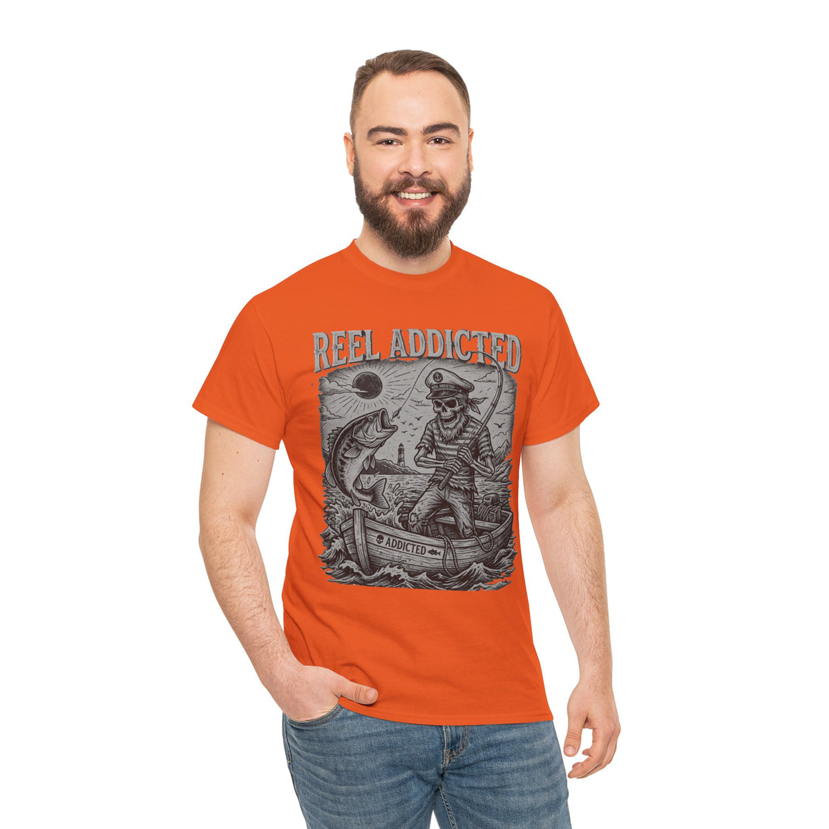 Camiseta de pescador y barco de pesca Reel Addicted