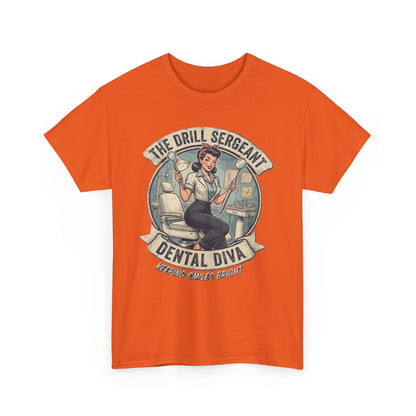 Drill Sergeant Dental Diva T-Shirt | Retro Pinup Dentist Graphic