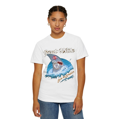 Great White Live in London Shark Surf Wave T-shirt | Live in London 1989 Vintage Tour Tee