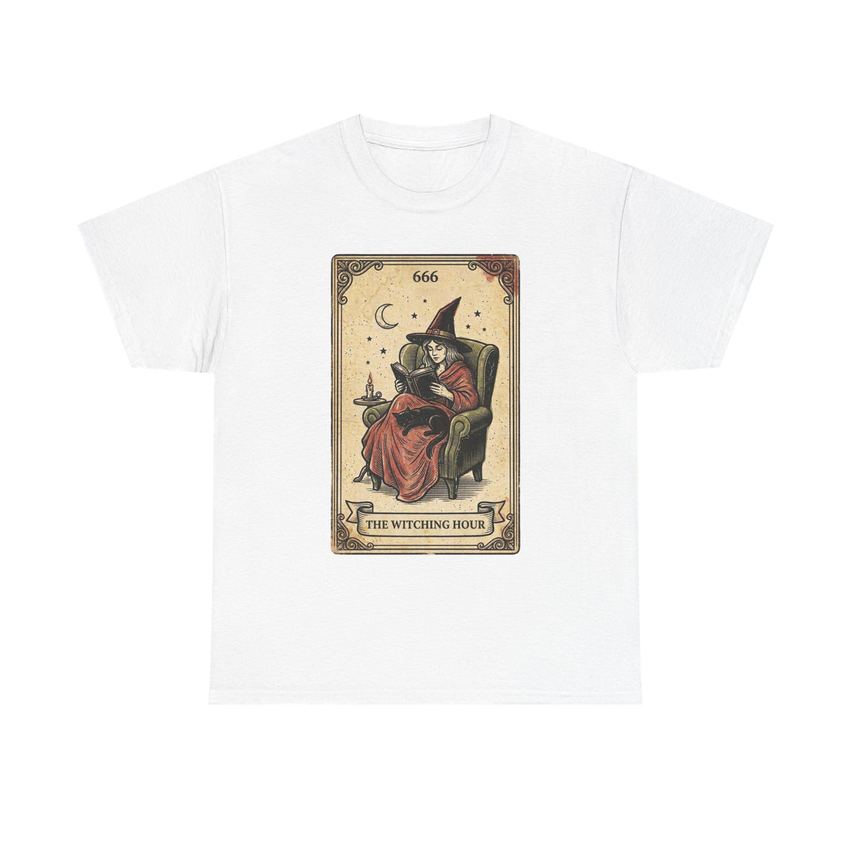 The Witching Hour Witch Tarot Illustration T-Shirt | Occult Vintage 666