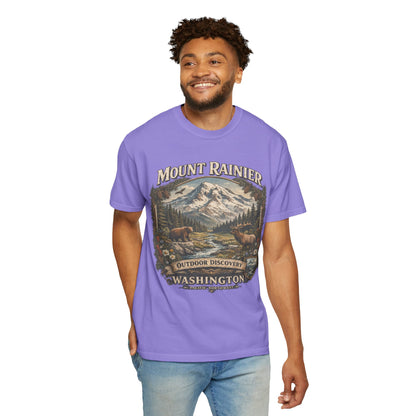 Camiseta del Monte Rainier, playera Comfort Colors de la naturaleza de Washington