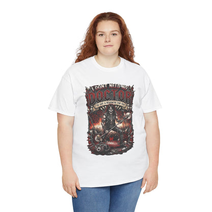 T-shirt illustration I Don't Need No Doctor | Thème médical horreur gothique