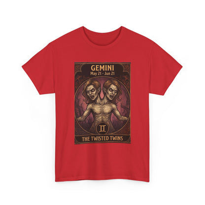 Camiseta Géminis Las Gemelas Retorcidas | Ilustración de Terror del Zodiaco Astrológico de Halloween