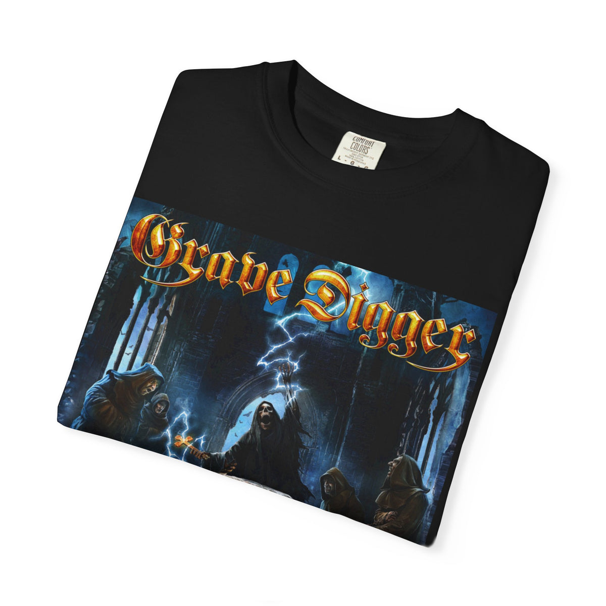 Grave Digger Metal band artwork T-Shirt | Healed by Metal Gothic cemetery illustration