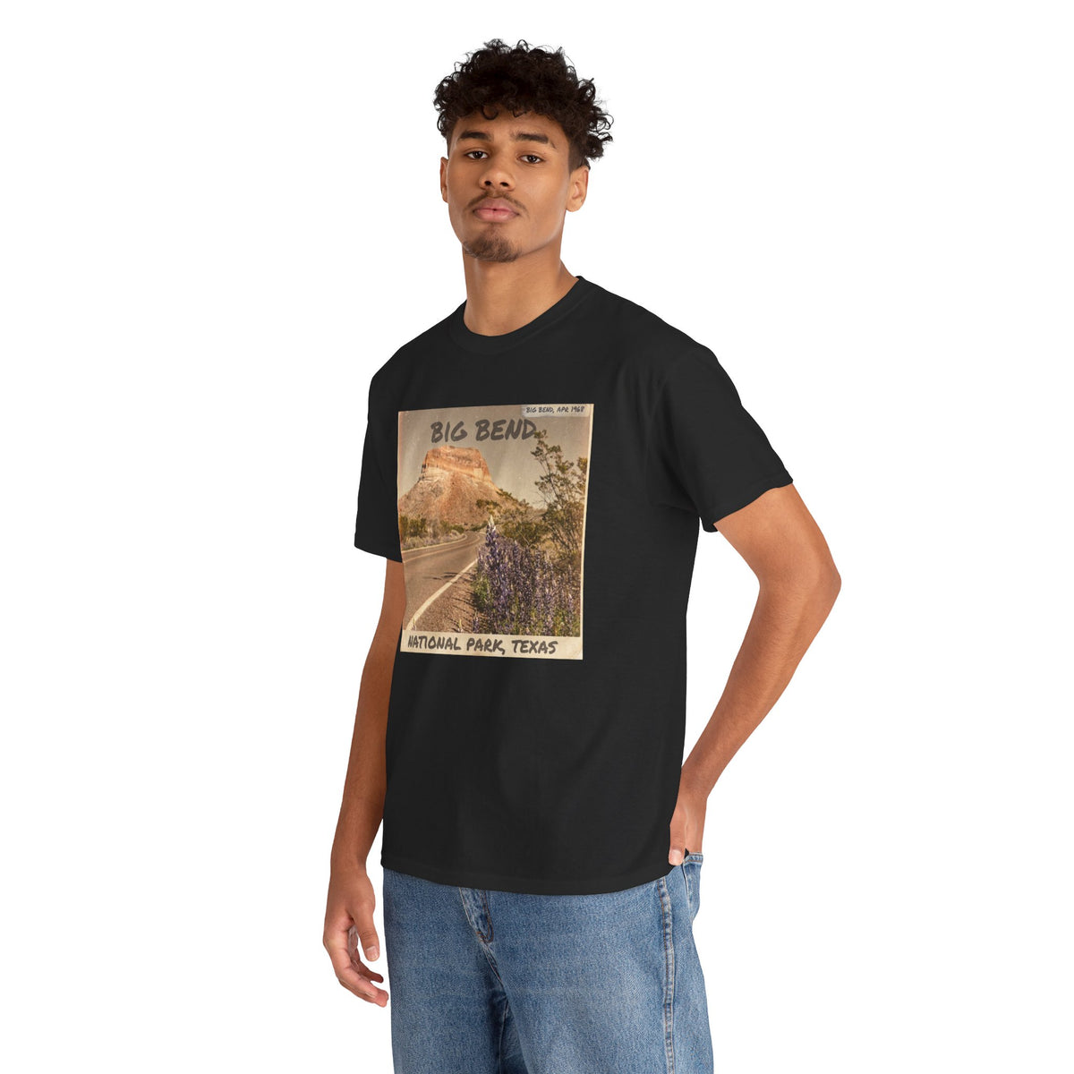 Camiseta vintage con foto de carretera del Parque Nacional Big Bend | Paisaje desértico de Texas