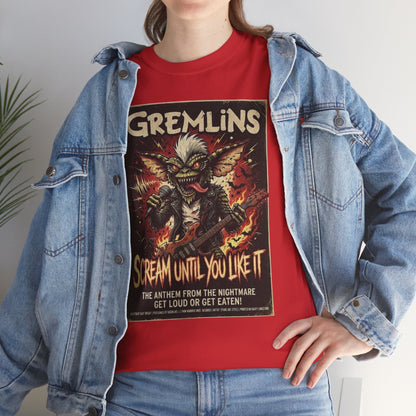 T-shirt Gremlins « Scream Until You Like It » | T-shirt affiche de film d'horreur rétro