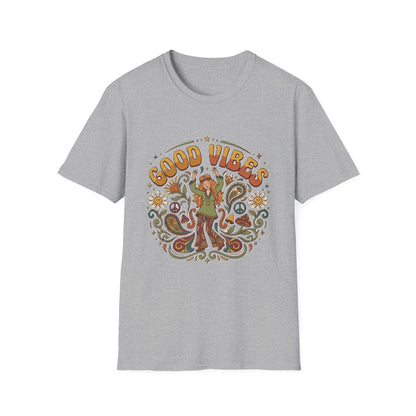 Good Vibes Hippie Flower Power T-Shirt | Retro 70s Peace Design