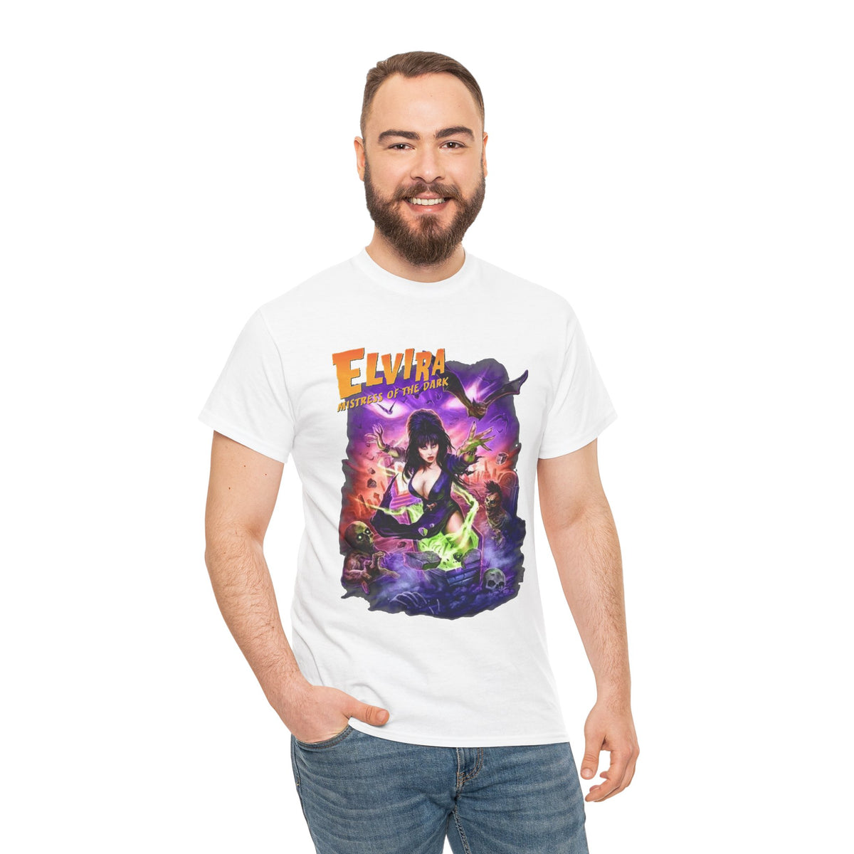 T-shirt Elvira, maîtresse des ténèbres | Tee-shirt pin-up d'horreur rétro